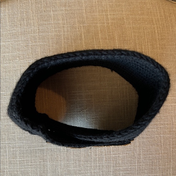 Windsor Black Knit Headband with Beaded Design - Picture 3 of 5